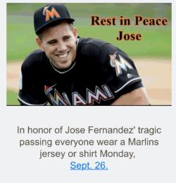 In honor of Jose Fernandez