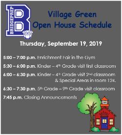 Open House Schedule