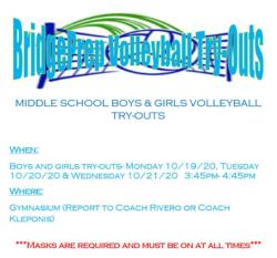 Middle School Volleyball Tryouts