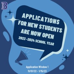 2023-2024 School Year! Applications for NEW STUDENTS are now open.