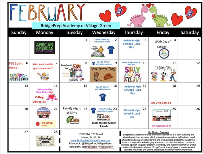 Revised February Calendar - News and Announcements -
