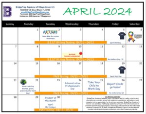 April Calendar!  