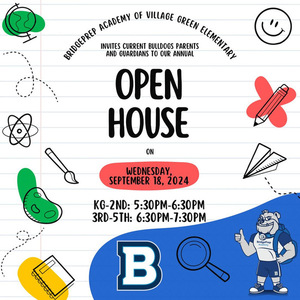 Calling all of our Bulldogs Parents/Guardians to join us for Open House on Wednesday, September 18! 